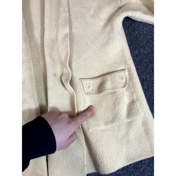 Vintage Escada Margaretha Ley Ribbed Open Front Wool Cardigan Womens 40 Yellow - Picture 10 of 16